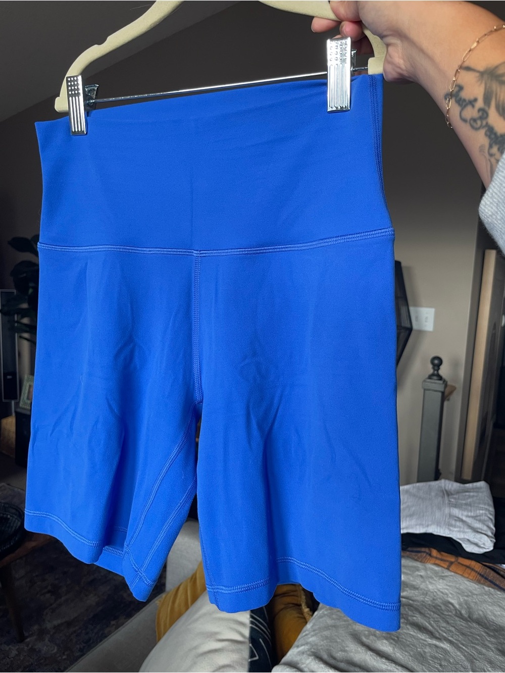 TNA Golden Butter Cheeky Hi-Rise 7” Athletic Bike Shorts - Blue